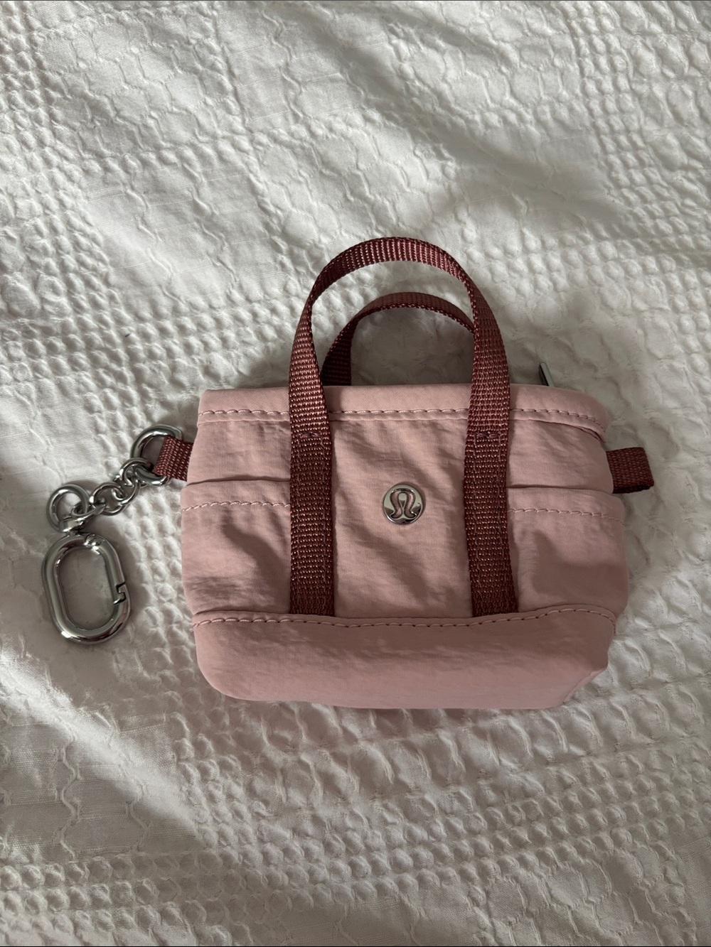 lululemon Dusty Rose Mini Tote Keychain